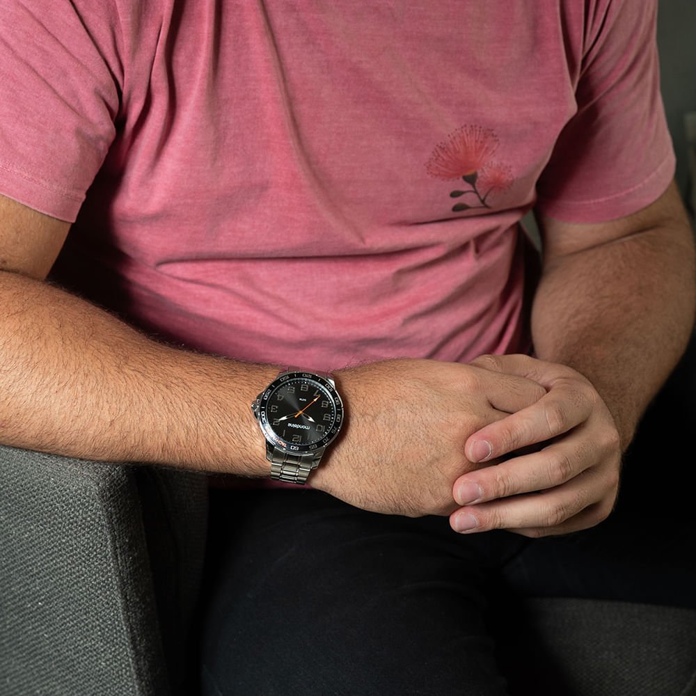 Relógio Masculino Casual Robusto Prata Prata 2