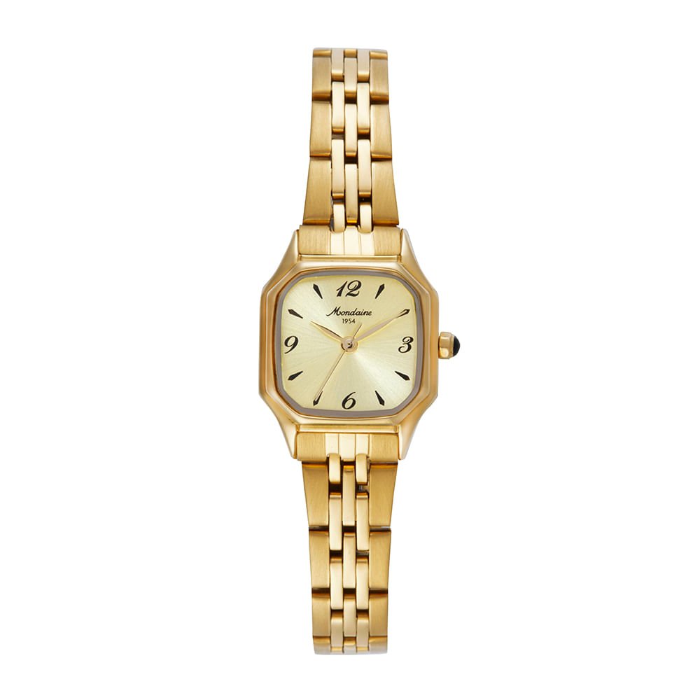 Relógio Feminino Quadrado Vintage Dourado