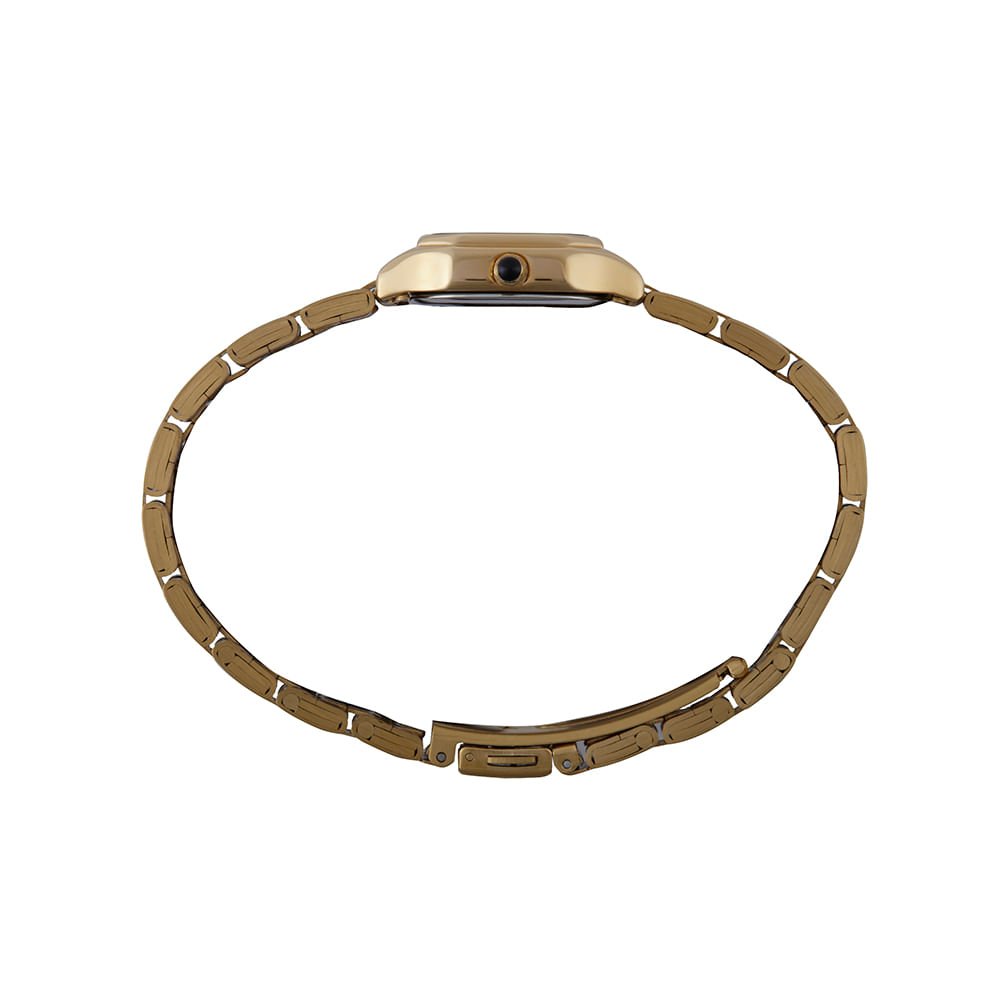 Relógio Feminino Quadrado Vintage Dourado Dourado 4