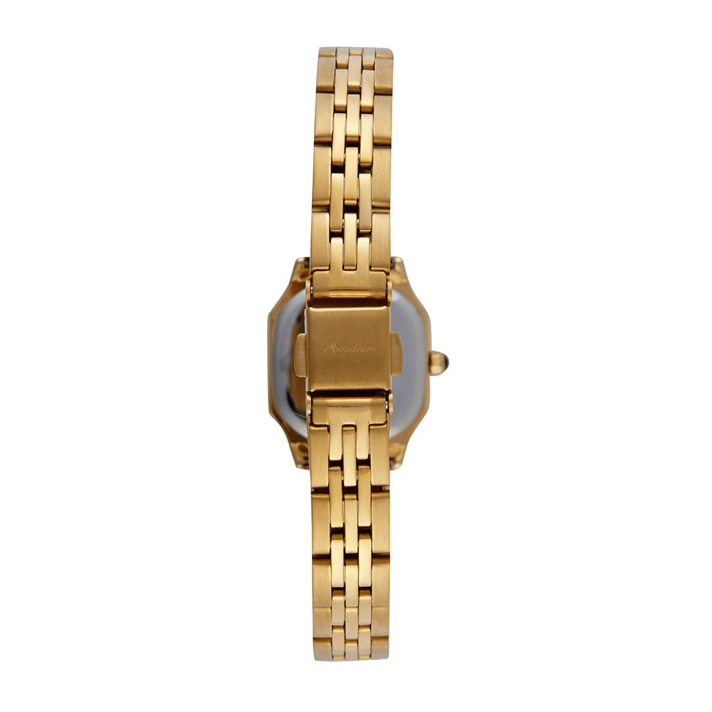 Relógio Feminino Quadrado Vintage Dourado Dourado 5