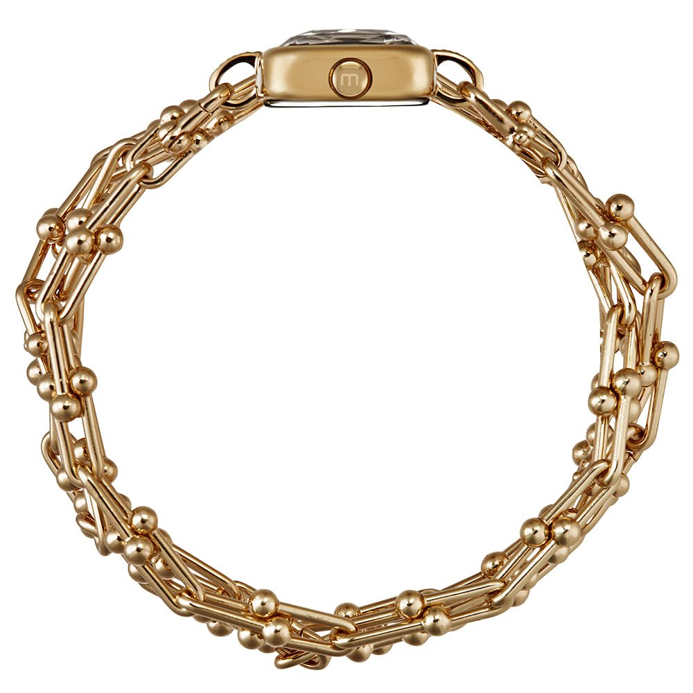 Relógio Feminino Quadrado Corrente Versátil Dourado Dourado 5