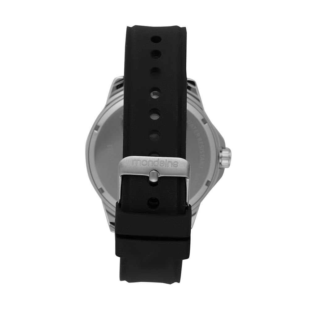 Relógio Masculino Casual Visor Celeste Silicone Prata Prata 4