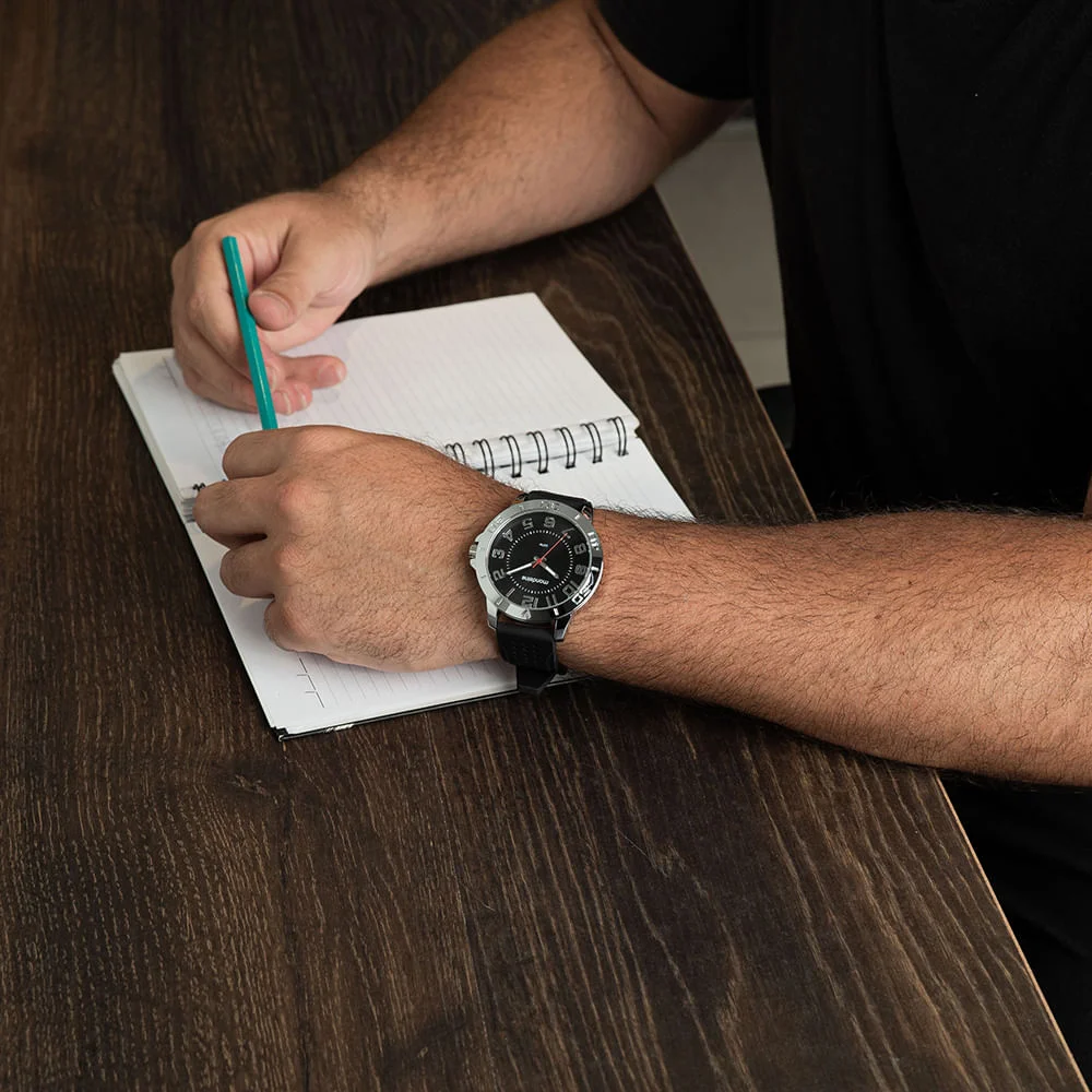 Relógio Masculino Casual Silicone Prata Prata 2