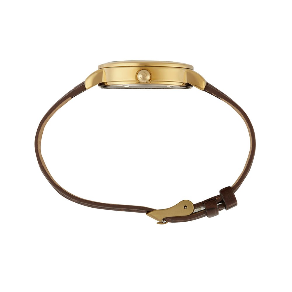 Relógio Feminino Casual Visor Metalizado Cristais Prata Dourado 3