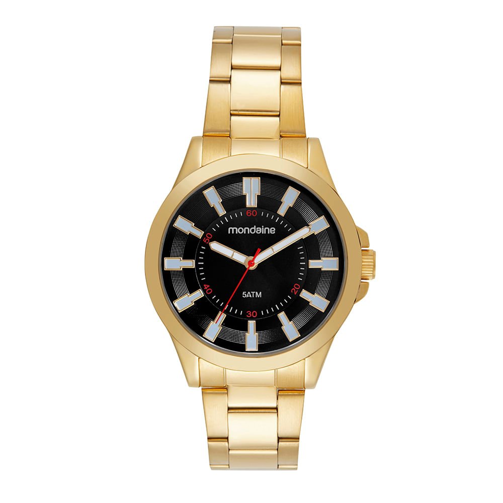 Relógio Masculino Casual Visor Dupla Textura Dourado