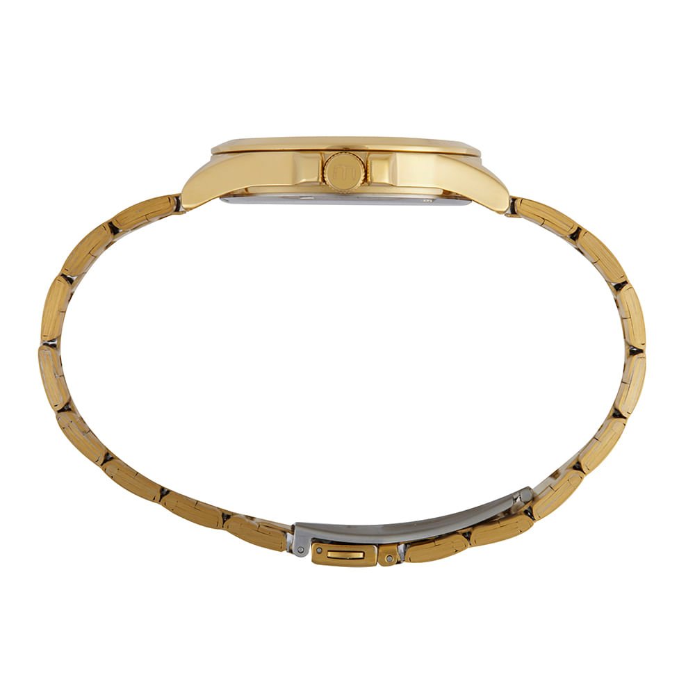 Relógio Masculino Casual Visor Dupla Textura Dourado Dourado 3