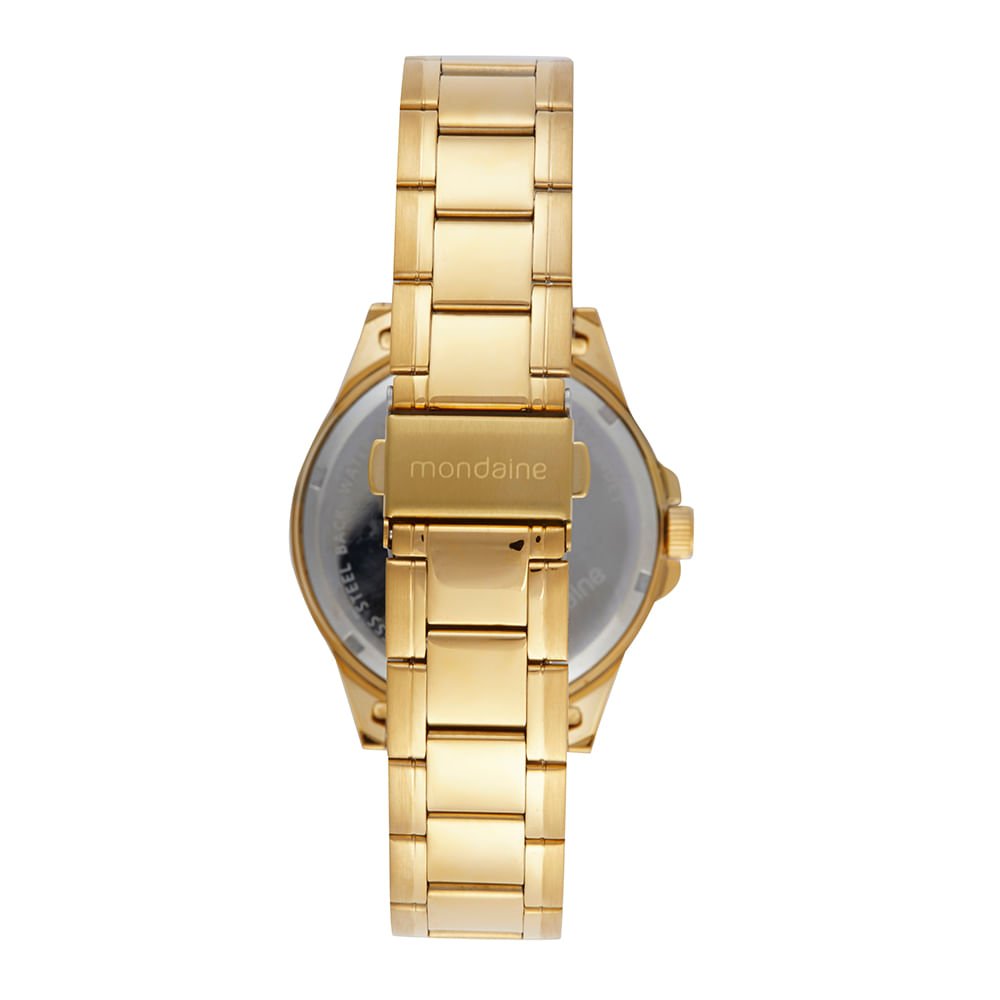 Relógio Masculino Casual Visor Dupla Textura Dourado Dourado 4