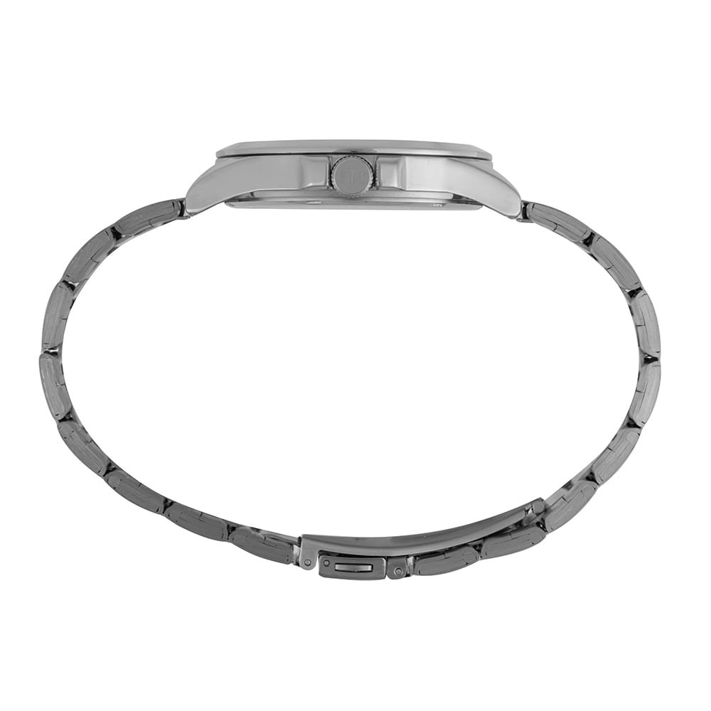 Relógio Masculino Casual Visor Dupla Textura Prata Prata 3