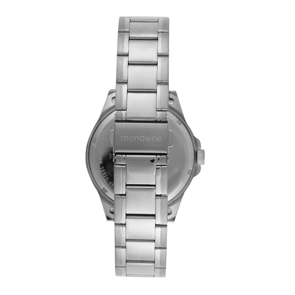 Relógio Masculino Casual Visor Dupla Textura Prata Prata 4