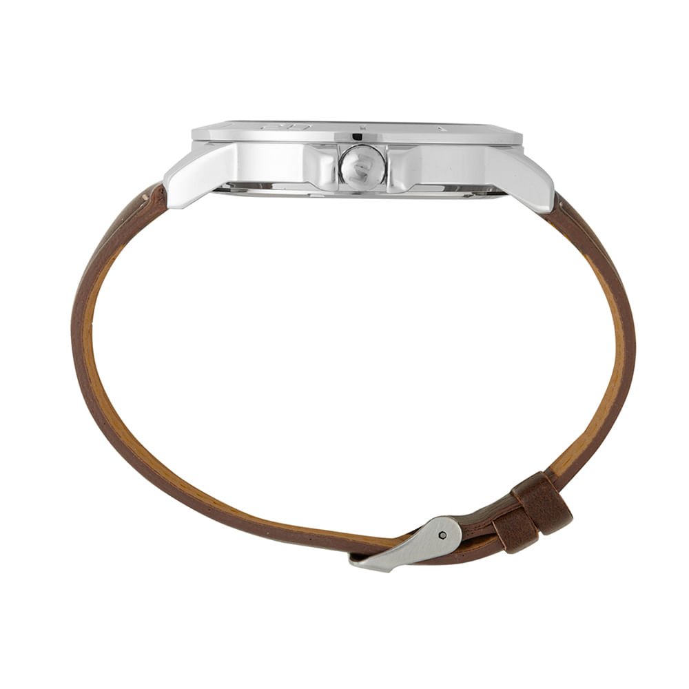 Relógio Masculino Prata Casual Visor Azul