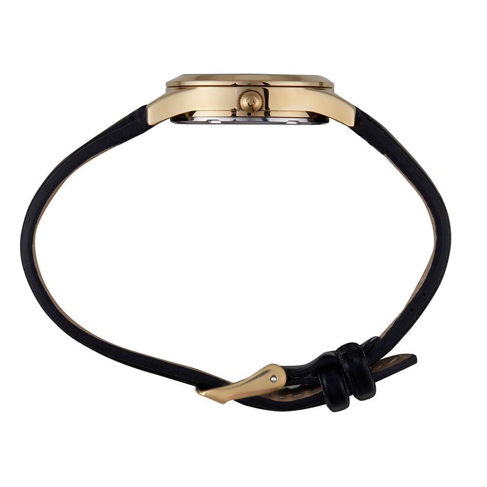 Kit Relógio Feminino Clássico Dourado Com Colar de Pedras Dourado 5