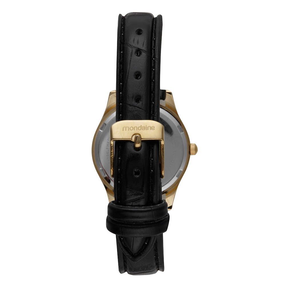 Kit Relógio Feminino Clássico Dourado Com Colar de Pedras Dourado 6