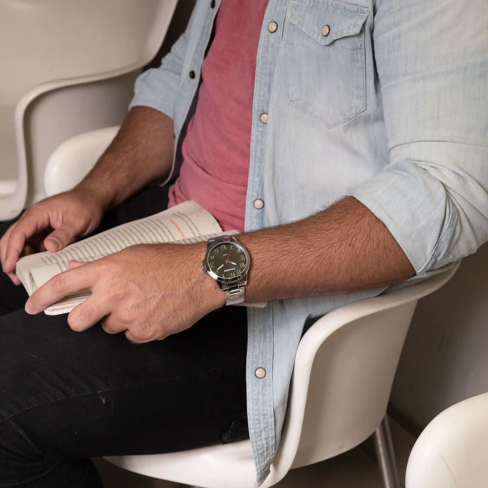 Relógio Masculino Social Prata Prata 2