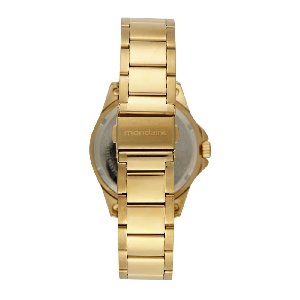 Relógio Feminino Multifunção Cristais Dourado Dourado 4
