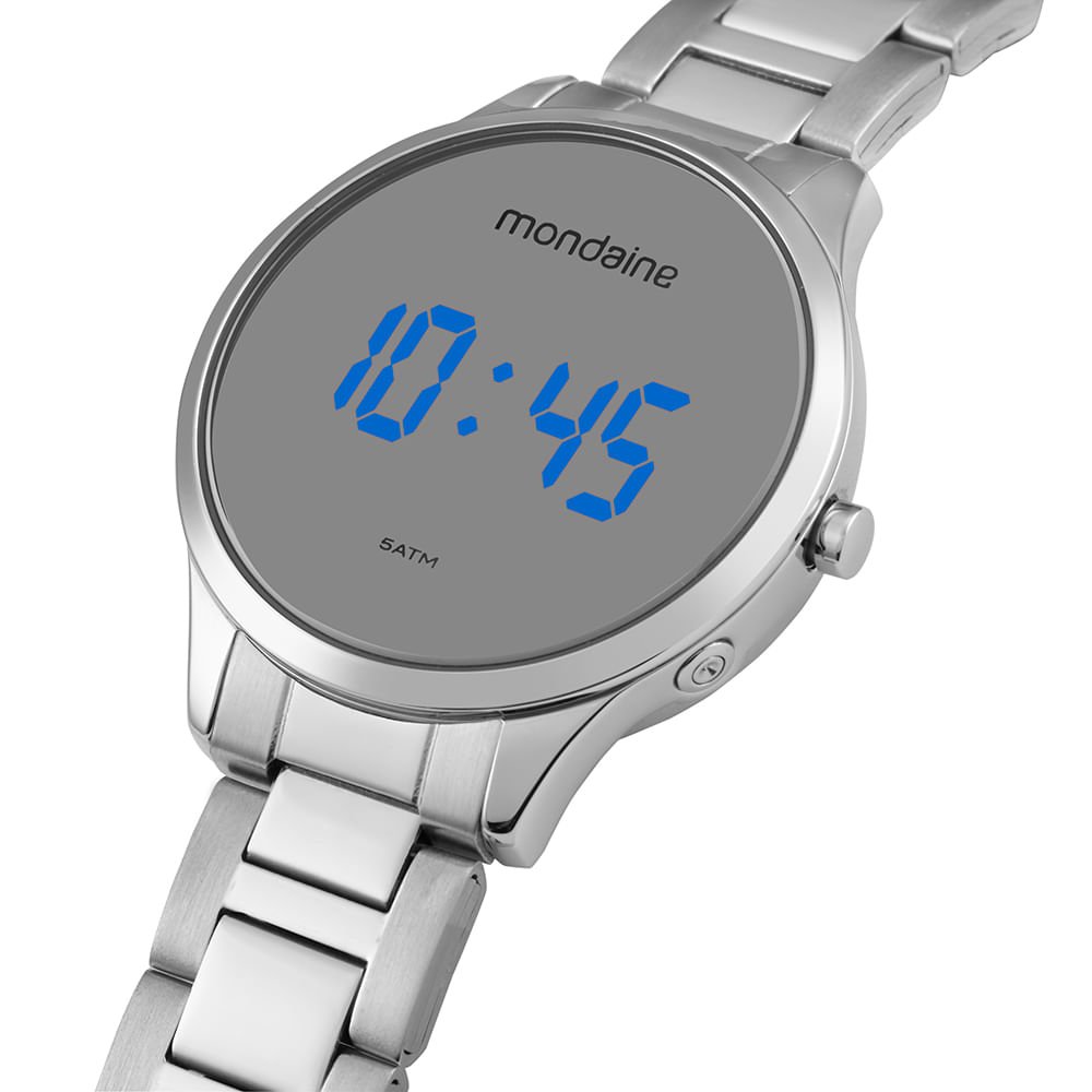 Relógio Masculino Digital Led Espelhado Prata Prata 2