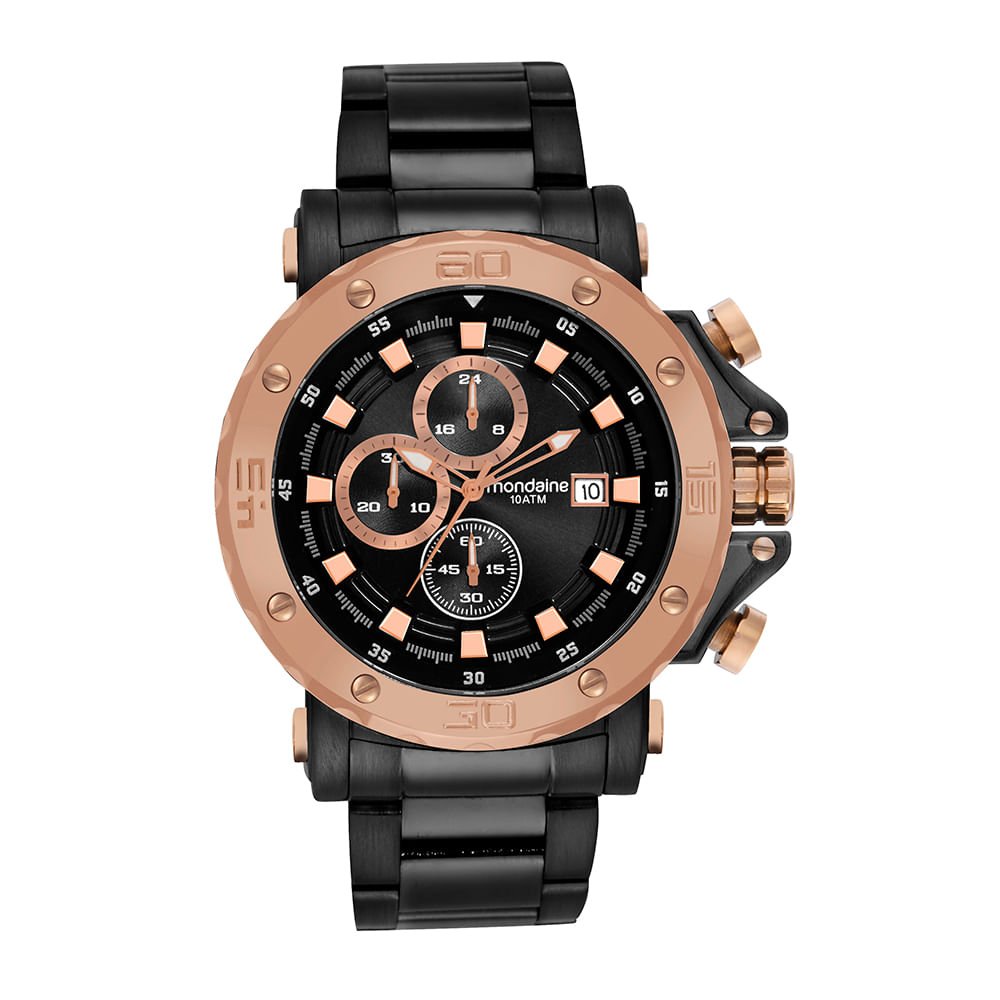 Relógio Masculino Cronógrafo Robusto Rosé