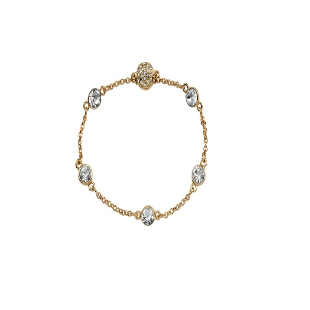 Kit Relógio Feminino Cristais Dourado Com Pulseira de Pedras Dourado 7