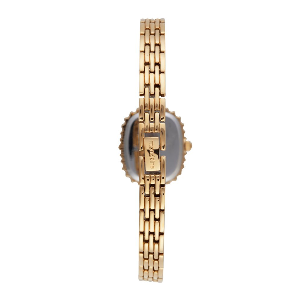 Relógio Feminino Quadrado Cristais Dourado Dourado 4