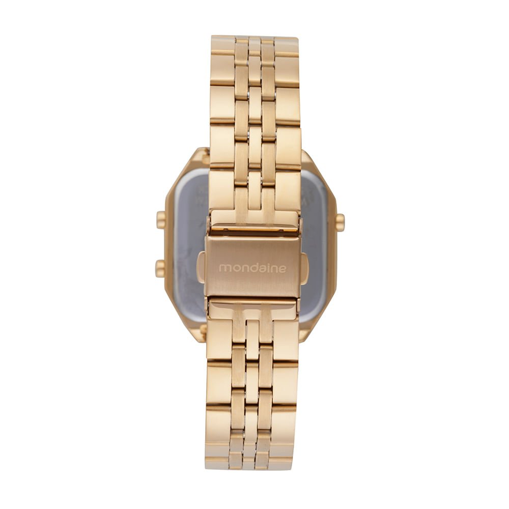 Relógio Unissex Digital Vintage Dourado Dourado 3