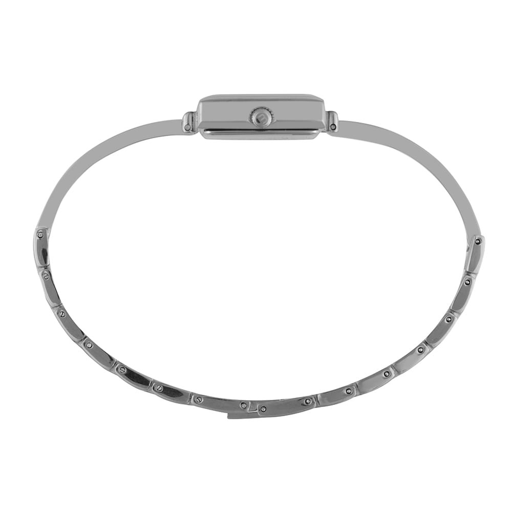 Relógio Feminino Quadrado Bracelete Prata