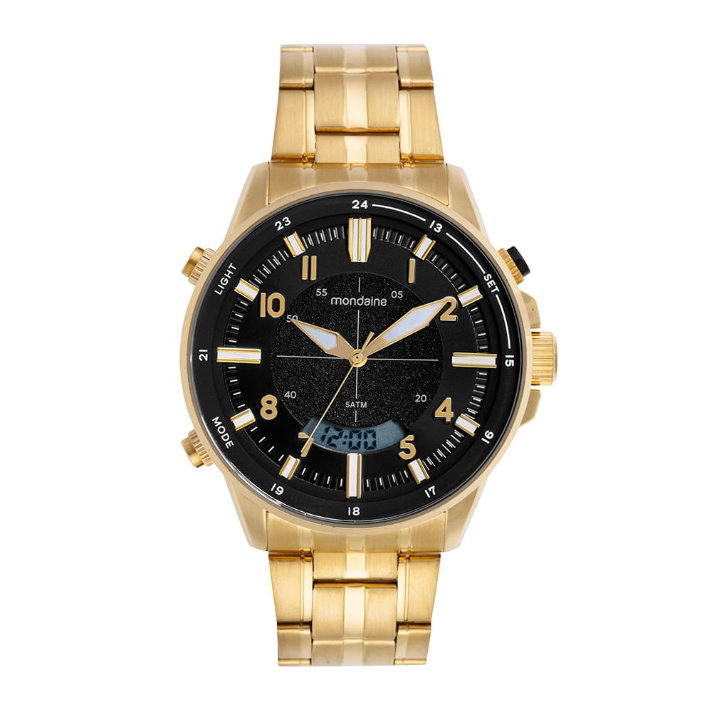 Relógio Masculino Anadigi Dourado