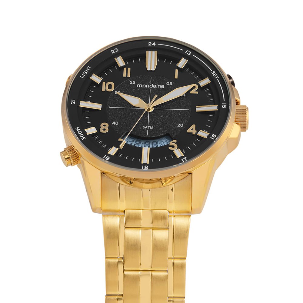 Relógio Masculino Anadigi Dourado Dourado 2