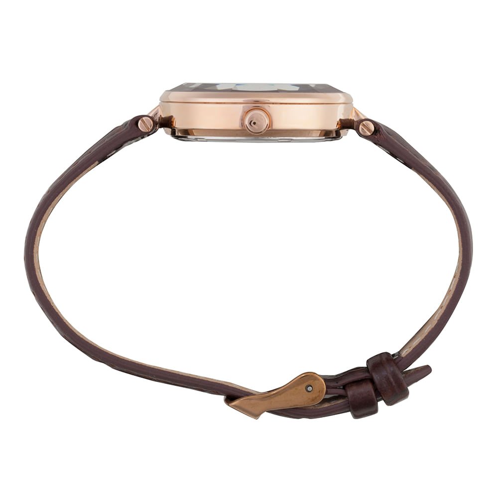 Relógio Feminino Vidro Facetado Rosé Rosé 4