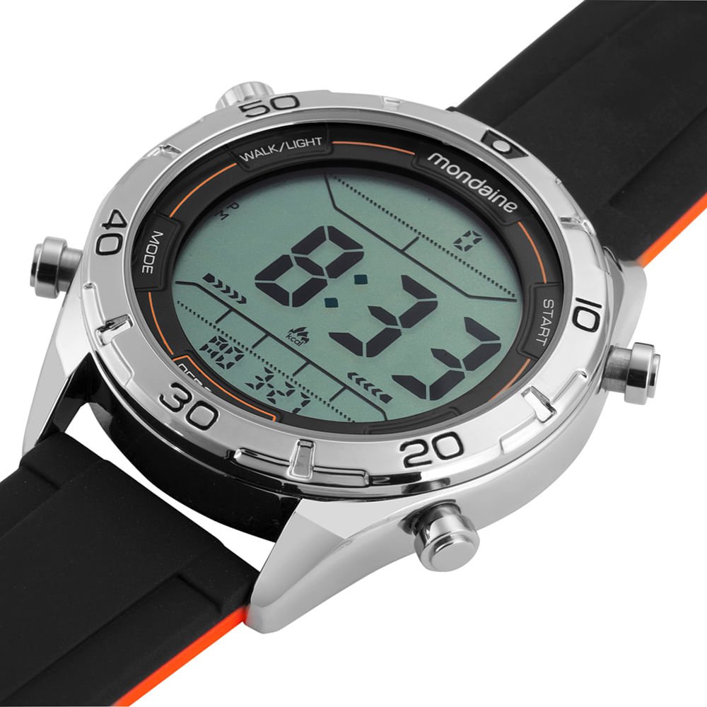 Relógio Masculino Digital Silicone Prata Prata 2