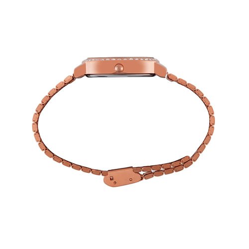 Kit Relógio Feminino Oval Rosé Com Brinco Rosé 7