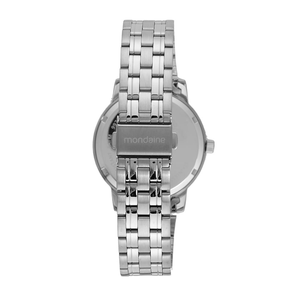 Relógio Feminino Casual Calendário Prata Prata 3