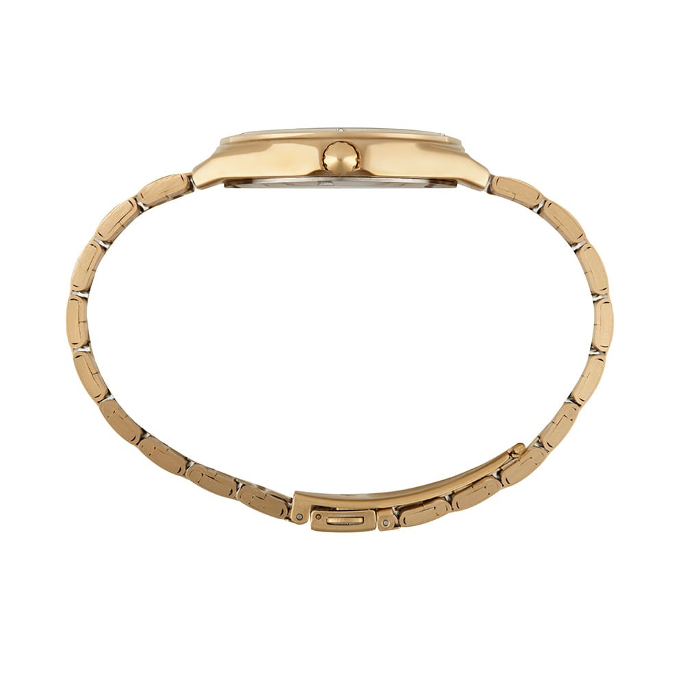 Kit Relógio Feminino Glitter Dourado Com Colar Cristais Dourado 5