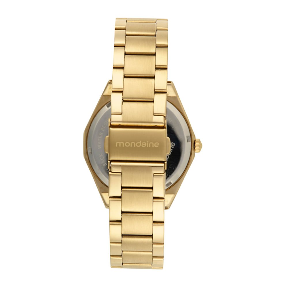 Kit Relógio Feminino Glitter Dourado Com Colar Cristais Dourado 6