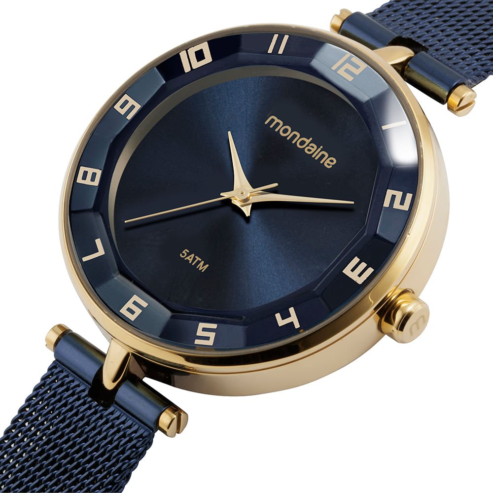 Relógio Feminino Malha de Aço Dourado Dourado 2