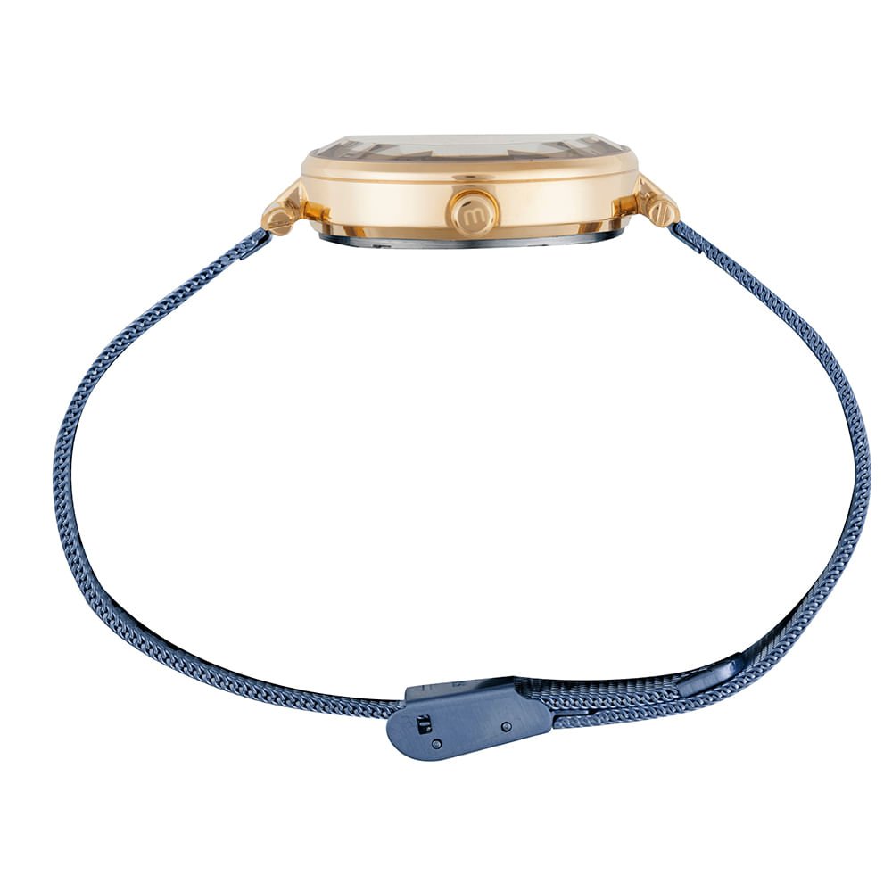 Relógio Feminino Malha de Aço Dourado Dourado 4