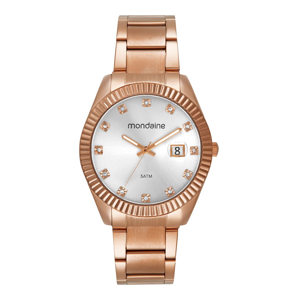 Relógio Feminino Catraca Serrilhada Rosé