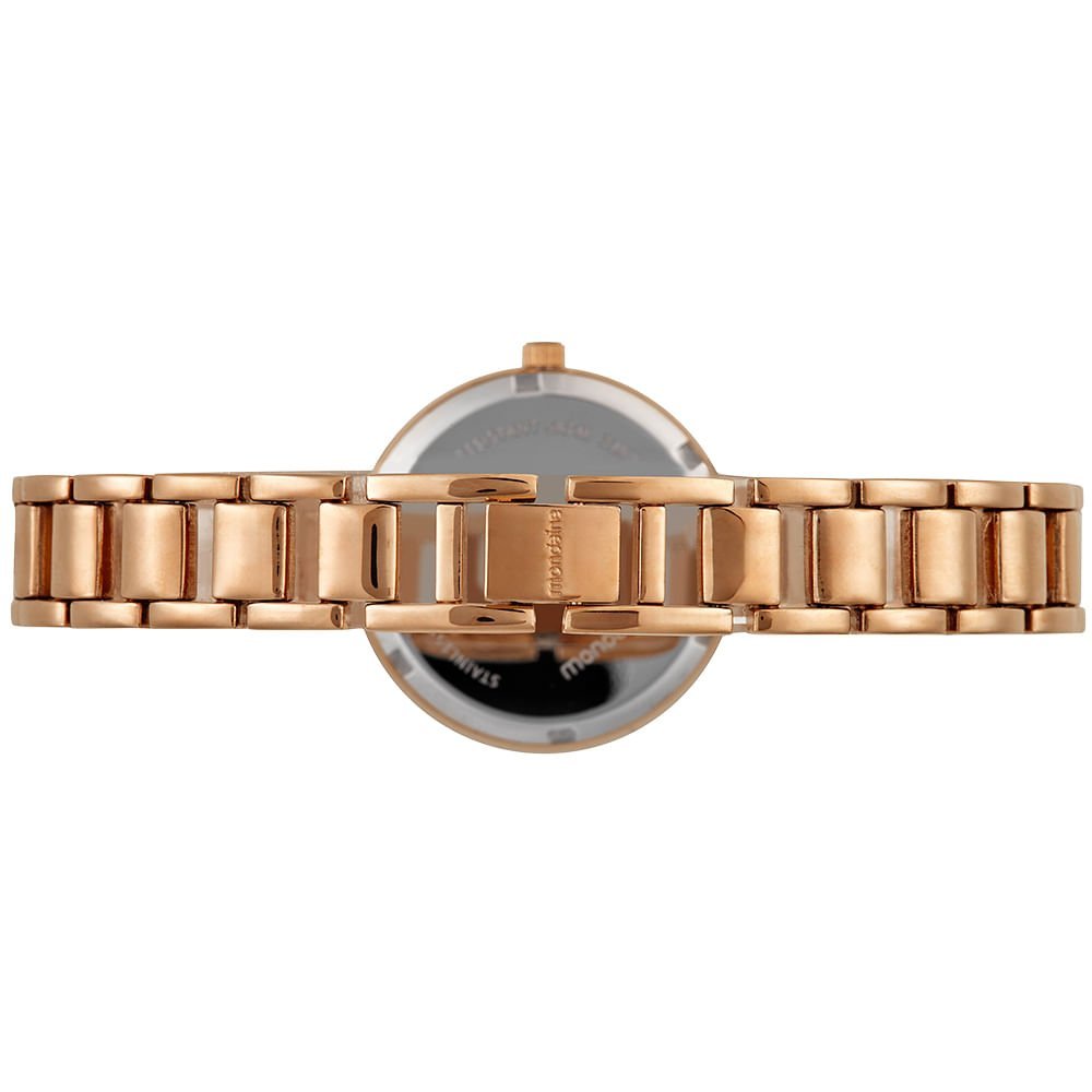 Relógio Feminino Espelhado Cristais Rosé Rosé 4