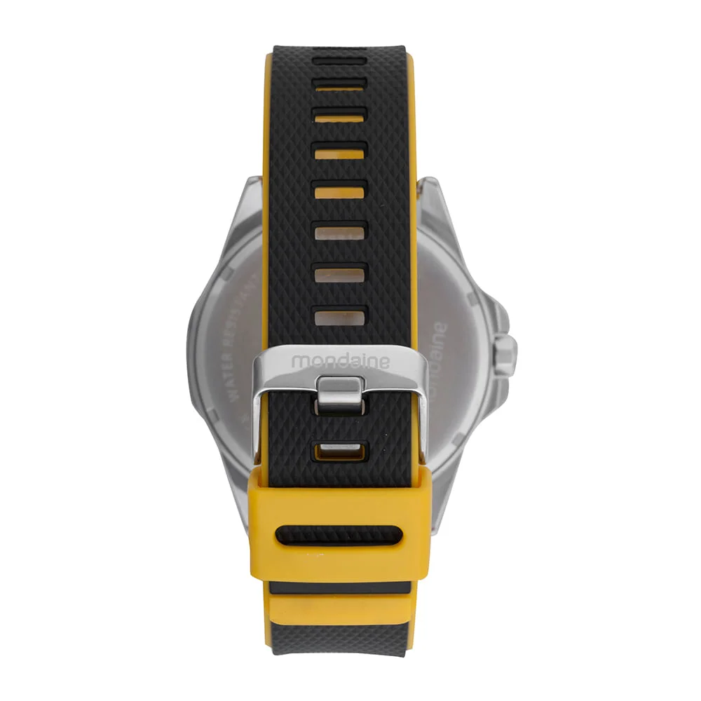 Relógio Masculino Mostrador em 3D Calendario Cromado Preto 5