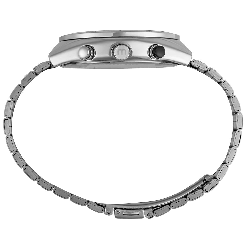 Relógio Masculino Cronógrafo Prata Mostrador em Camadas Prata 4