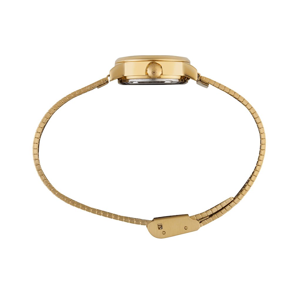 Relógio Feminino Dourado Pulseira Estilo Bracelete Dourado 4