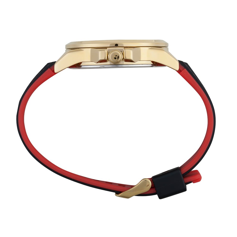 Relógio Masculino Mostrador em 3D Calendario Dourado Dourado 2