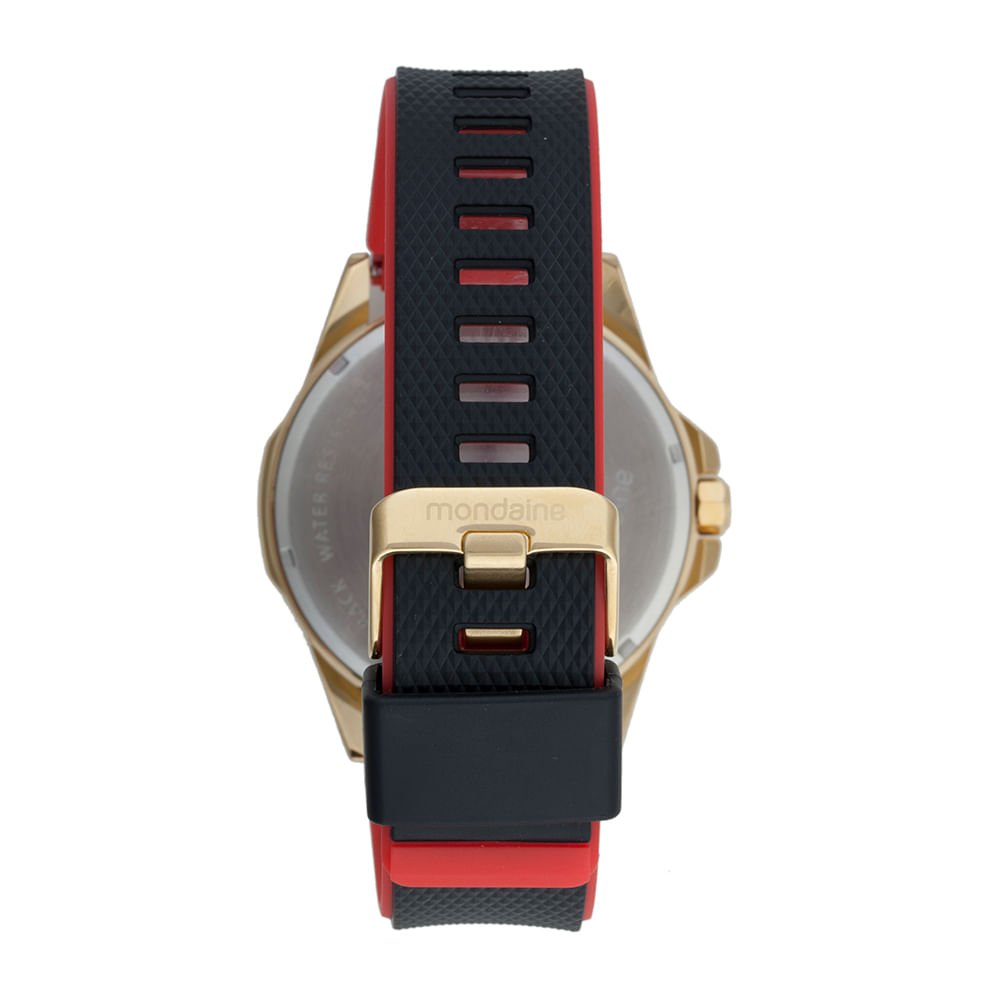 Relógio Masculino Mostrador em 3D Calendario Dourado Dourado 3