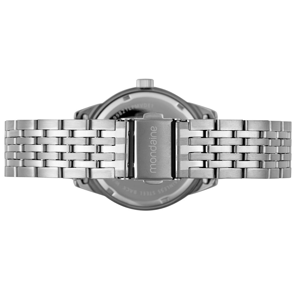 Relógio Feminino Prata Caixa Serrilhada Estojo Mini Bolsa Prata 5