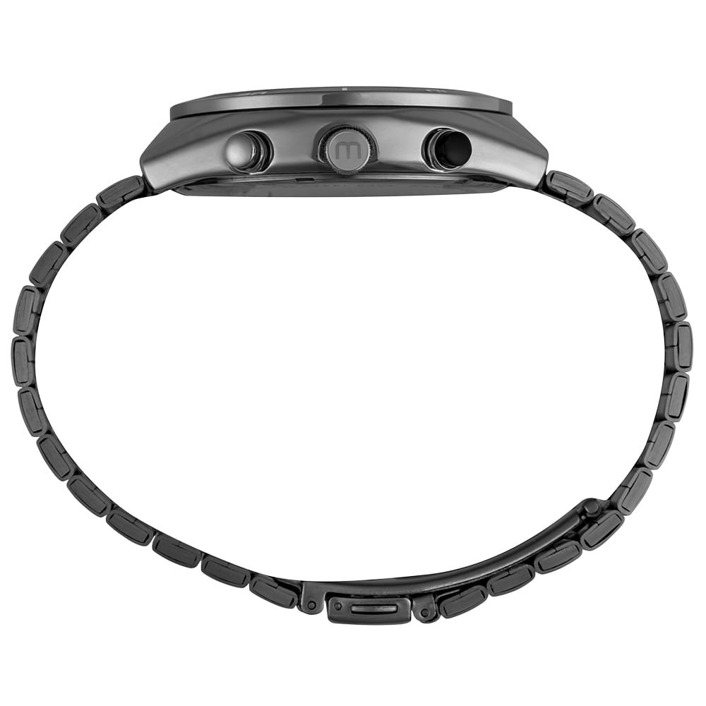 Relógio Masculino Cronógrafo Preto Mostrador em Camadas Preto 4