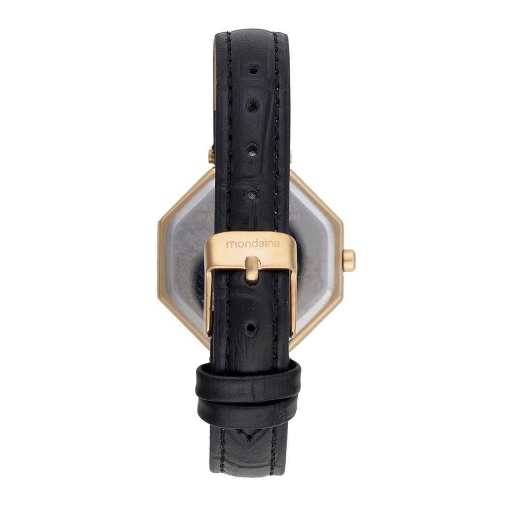 Relógio Feminino Mostrador Preto com Cristais Cravejados Preto 4