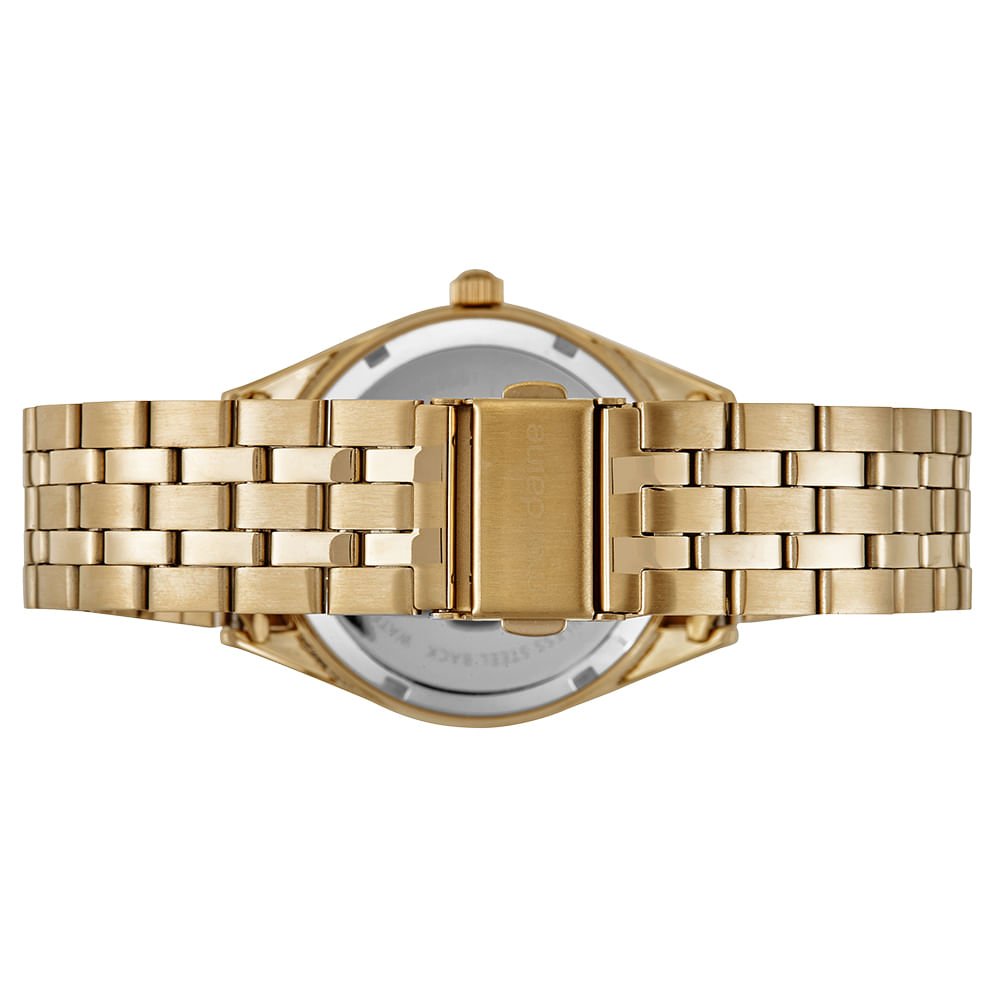 Kit Relógio Feminino Dourado Com Pulseira de Corrente Dourado 5