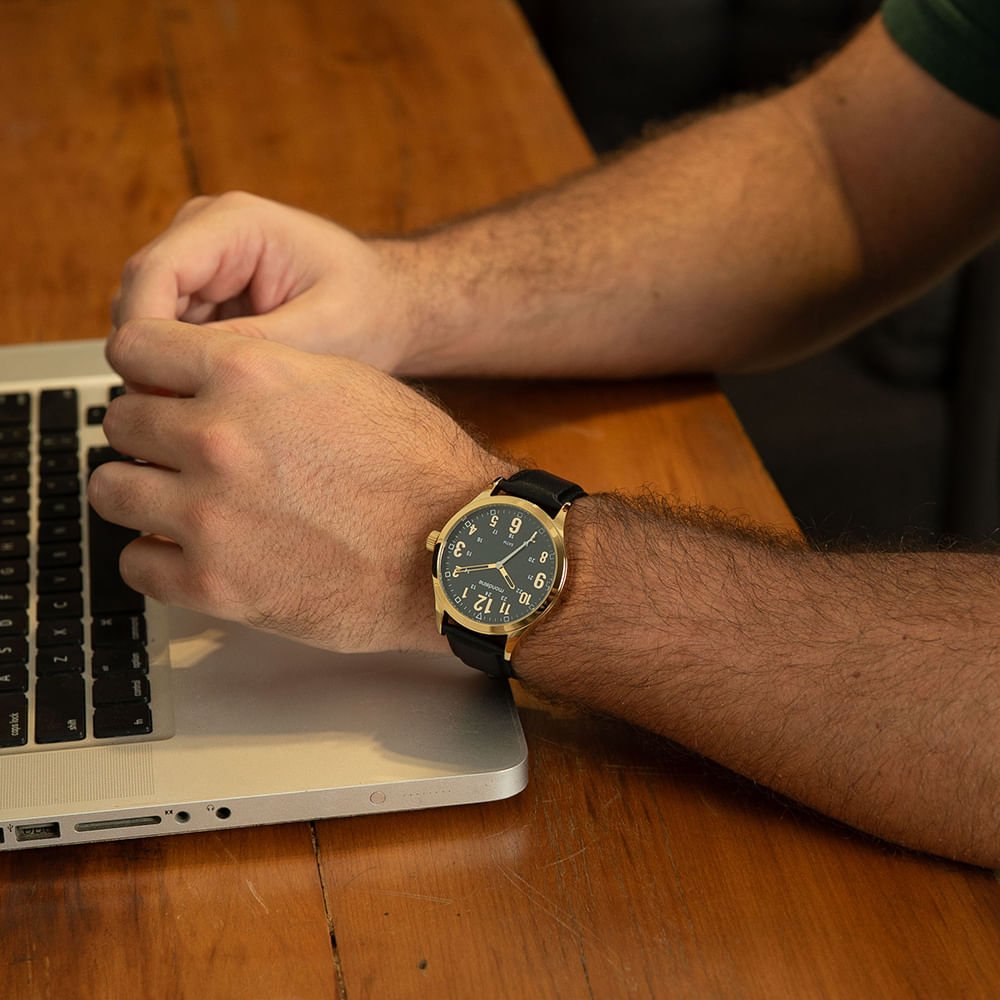 Relógio Masculino Casual Dourado Dourado 2