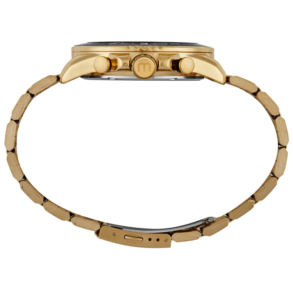 Relógio Masculino Cronógrafo Aço Dourado Dourado 4