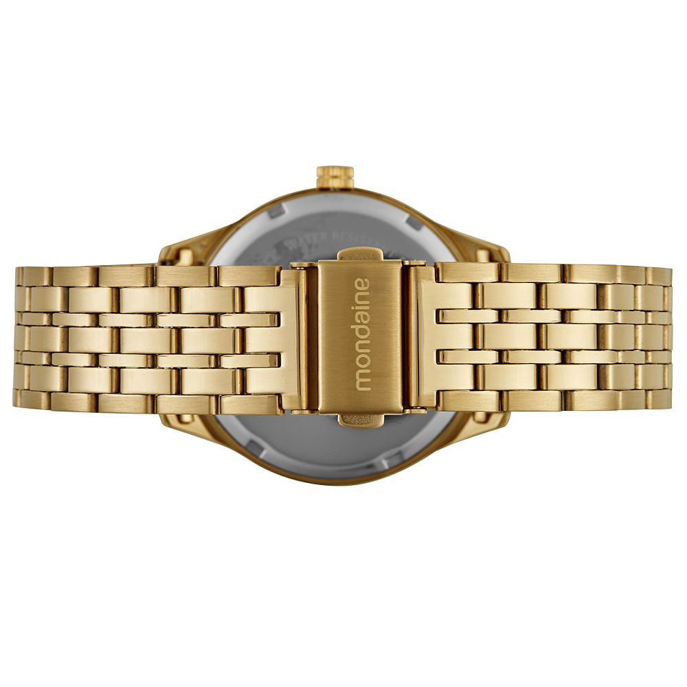 Kit Relógio Feminino Dourado Com Brincos Cristais Coloridos Dourado 5