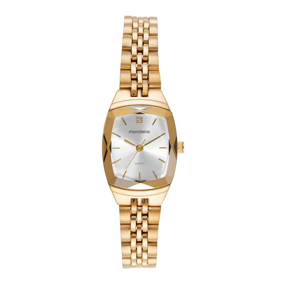 Relógio Feminino Quadrado Clássico Vidro Facetado