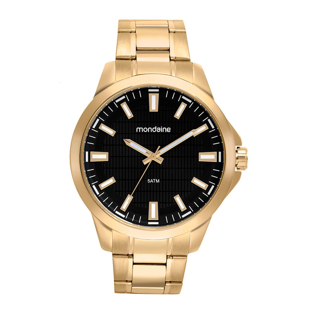 Relógio Masculino Dourado Pulseira Aço